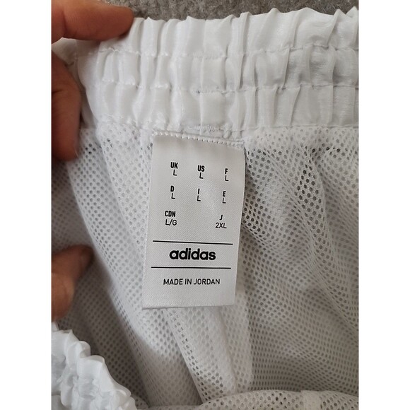 Adidas Lightweight Pull On Cargo Pants Womens L White Shimmer Drawstring - Picture 8 of 9